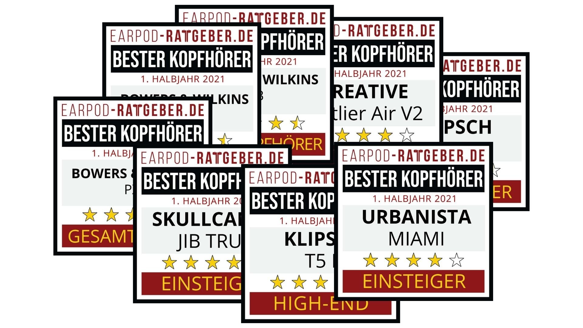 Earpod-Ratgeber.de Awards 1. Halbjahr 2021 Die besten Kopfhörer von Januar bis Juni 2021